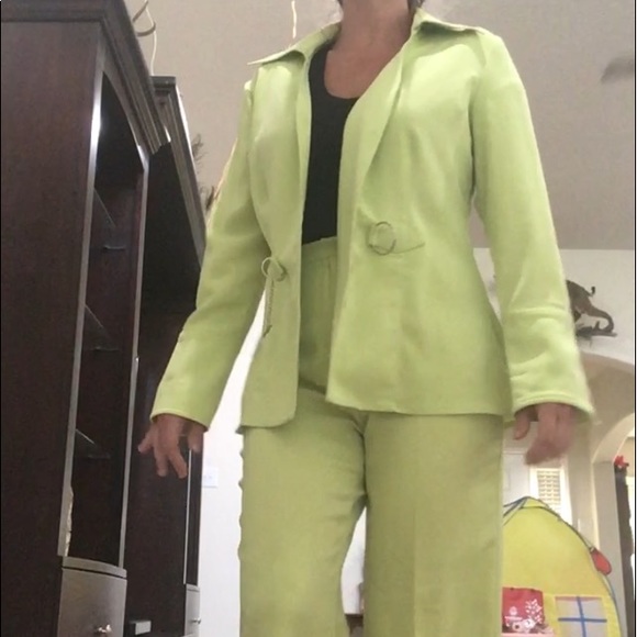 Vintage Connie Howard 6 neon green high waisted pantsuit - Picture 8 of 14